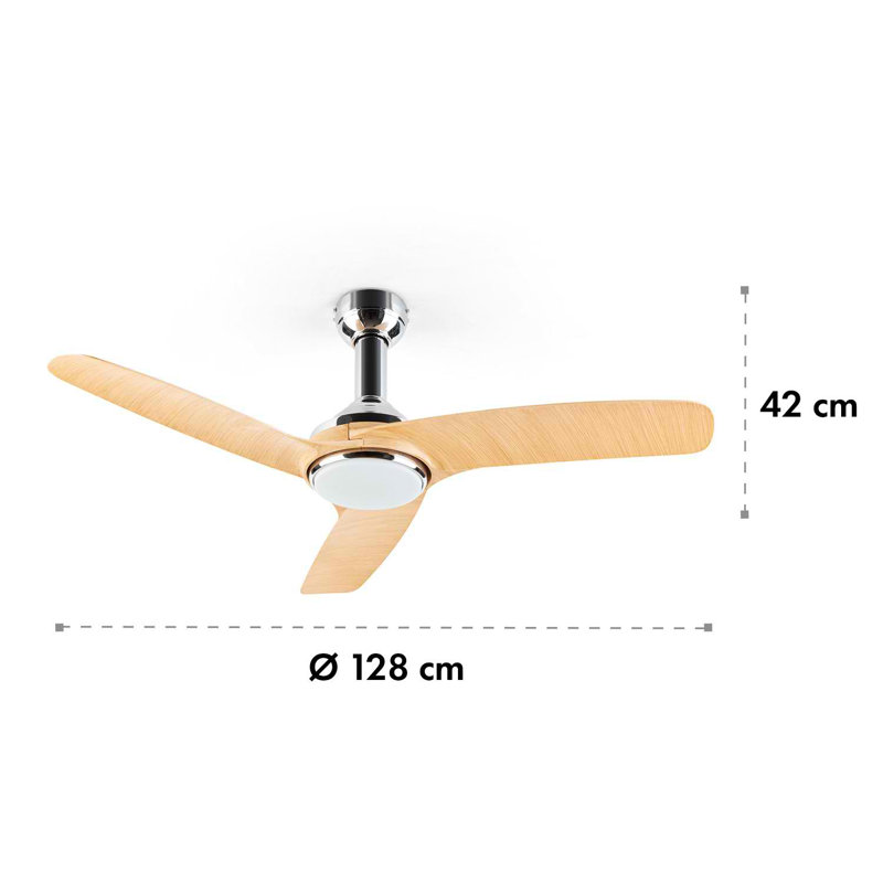 128cm Ceiling Fan with Light Kit, Wood