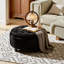 Repose-pieds de rangement rond de 25 pouces avec plateau, table basse moderne en tissu touffeté, repose-pieds rembourré noir avec compartiment caché pour le salon et la chambre à coucher-1944169725