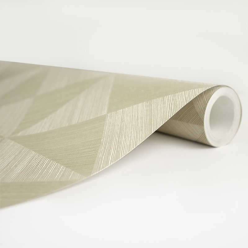 Geometric Vinyl Peel & Stick Wallpaper Roll, Khaki