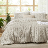 3-Piece Folky Tufted Boho Jacquard Elegant Comforter Set