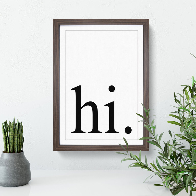 Hi Black - Framed Print, 65cm H x 48cm W x 2cm D, Walnut Framed
