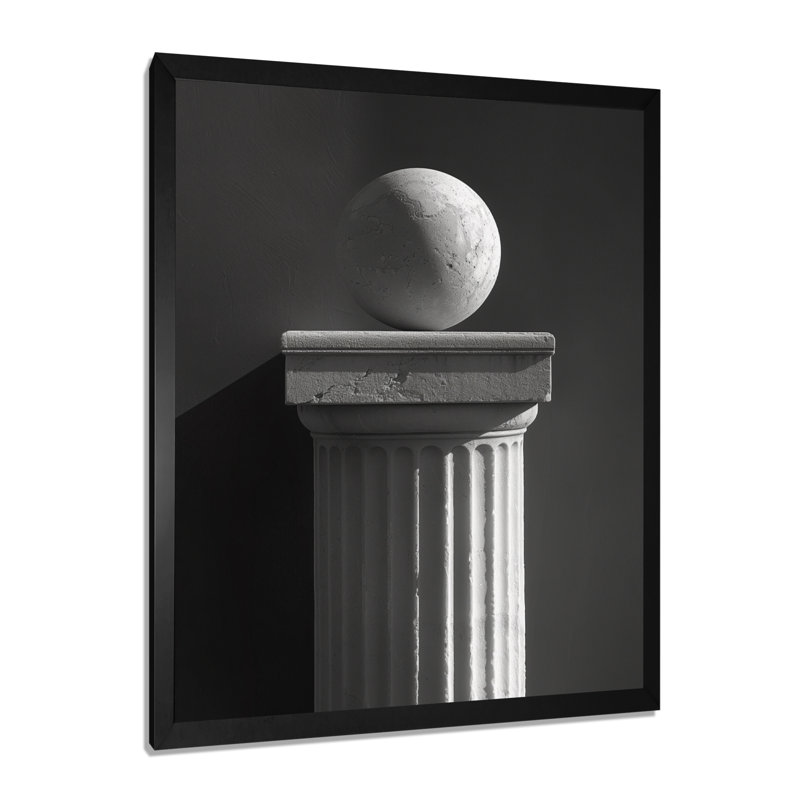 Monochromes architecturaux, art mural II, H 12 po x l 20 po, Cadre simple noir