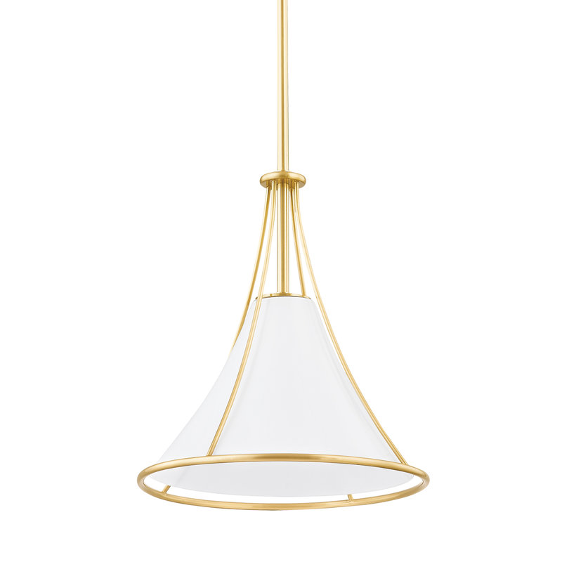 Luminaire suspendu 1 lumière Swift, Laiton vieilli, H 18,5 po x l 17,25 po x P 17,25 po