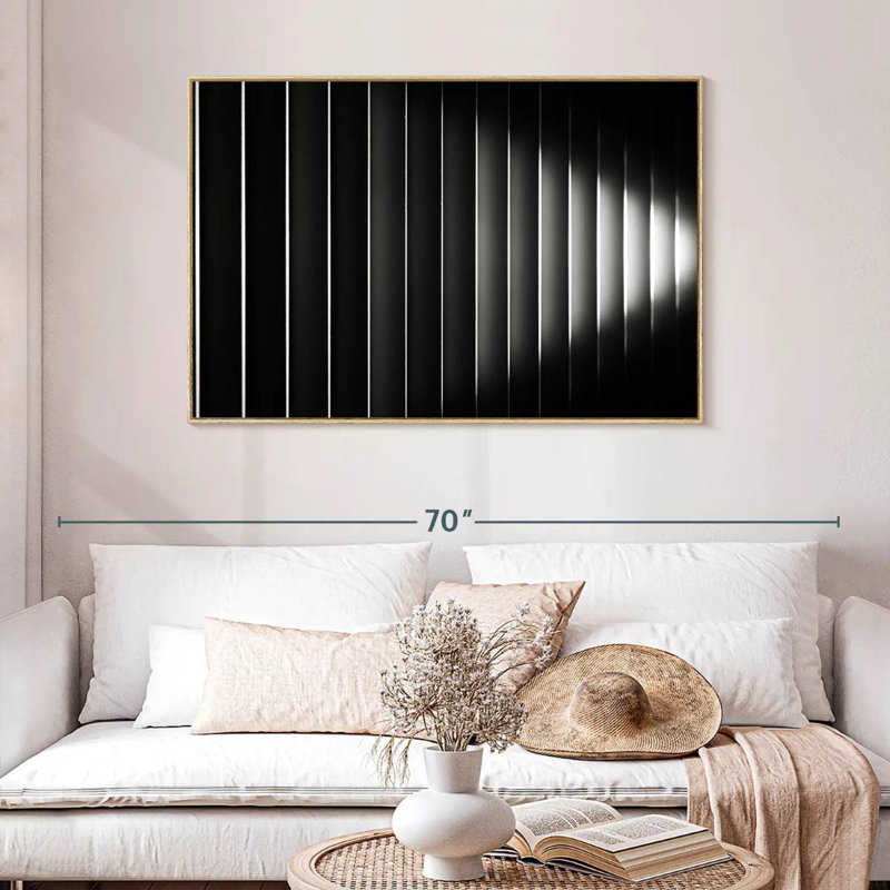 Bublitz Blinds, Floating Frame Natural Wood, 46" X 31"