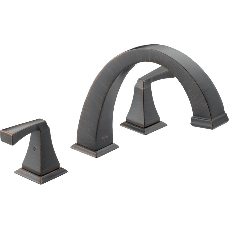 Dryden Double Handle Deck Mounted Roman Tub Faucet Trim, Venetian Bronze