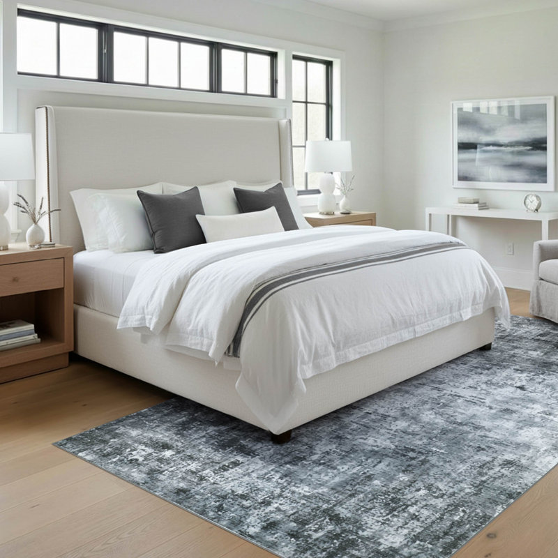 Wyatt & Ash Jayden Dream Mink Printed Chenille Rugs, Grey, 6' 6" x 9' 6"