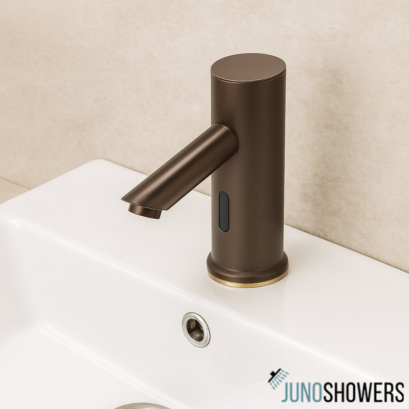 Grand robinet de salle de bain avec bec incurvé moderne pour l'installation d'un lavabo vasque