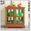 Vitrine à DEL rétro avec tablettes réglables et portes en treillis pour le décor et l'organisation de la maison-559475637
