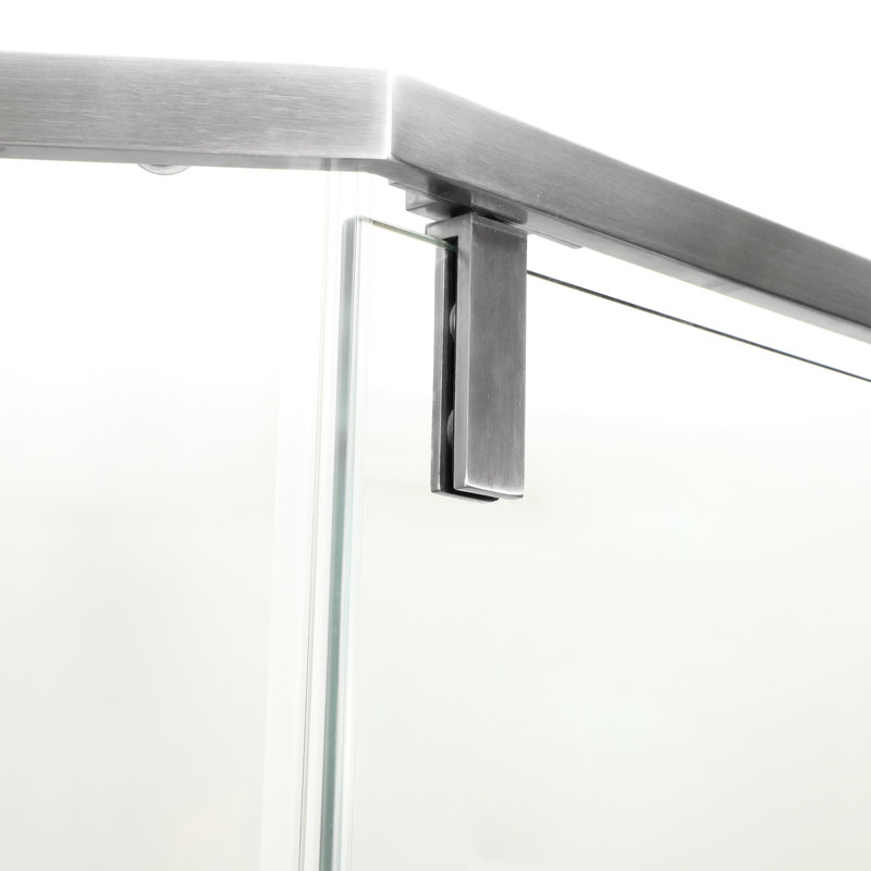 Enceinte de douche semi-anglaise, 34 1/8 po x 72 po, nickel brossé - Accessoire de salle de bain chic 72 po Rehaussez votre décor