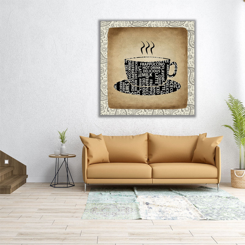 «Coffee Paisley 2», reproduction d'art sur toile, H 20 po x l 20 po