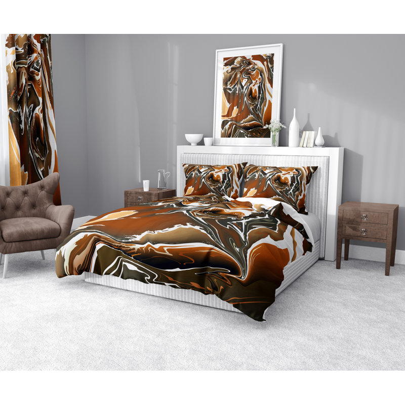  Brown Microfiber Duvet Cover Set, Twin Duvet Cover + 1 Standard Sham, Brown