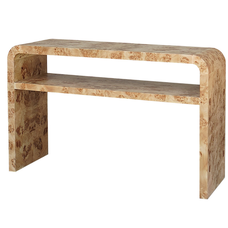 Marshall 54'' W Solid Wood Console Table, Natural Burl