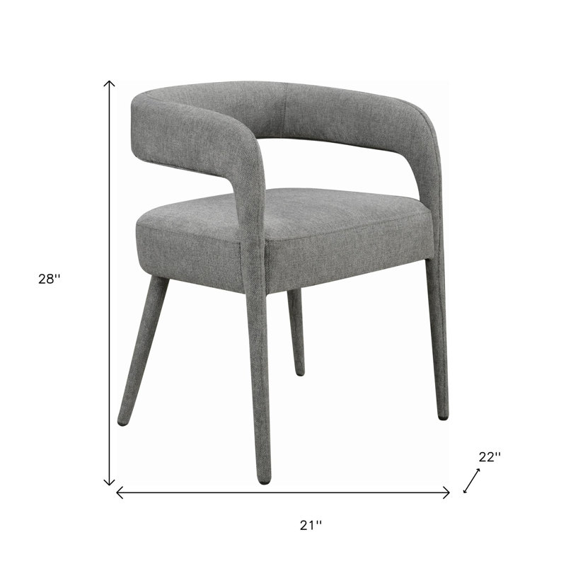 Ensemble de deux chaises d'appoint de salle à manger rembourrées en lin gris foncé