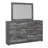 Bays 2Pc Dresser And Mirror Set, 6 Drawers, Charcoal Handles, Gray