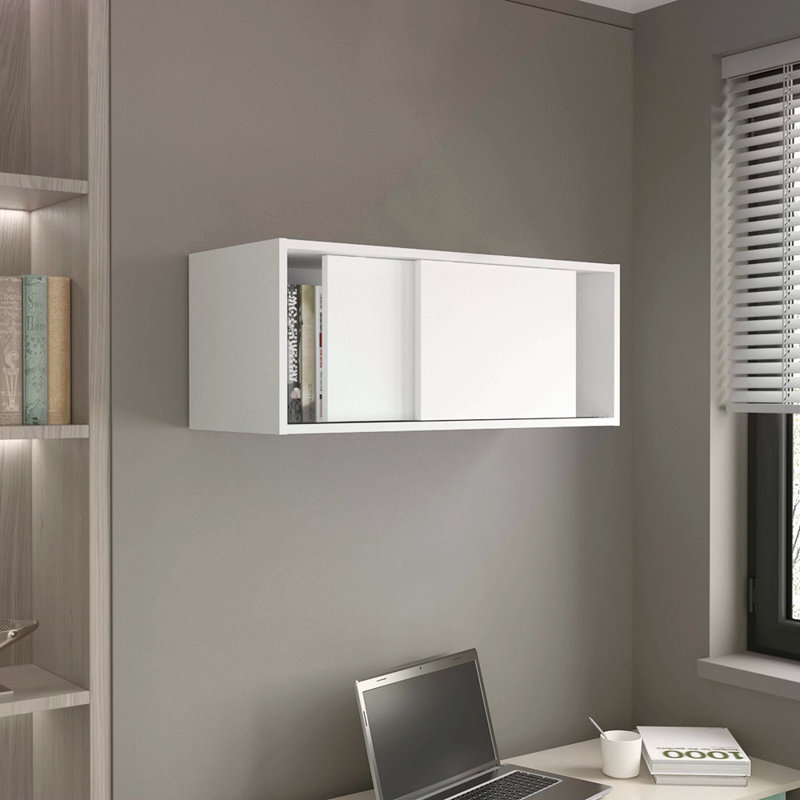 Armoire murale H 13 po, 2 portes coulissantes, 1 tablette, Blanc