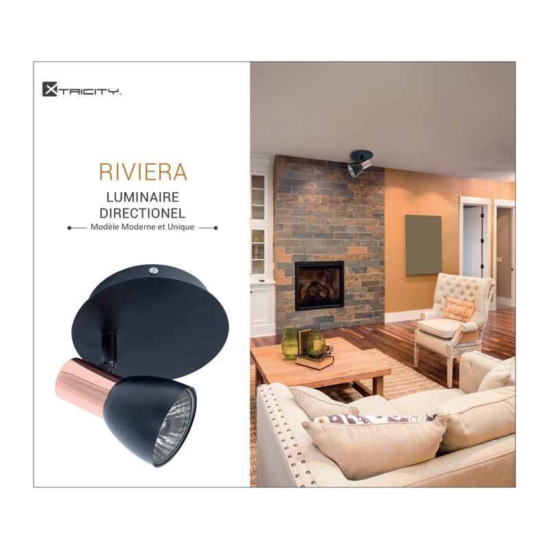 Plafonnier semi-encastré 1 lumière Riviera
