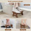 Tabouret de toilette en bois de teck 7 po pour adultes et enfants