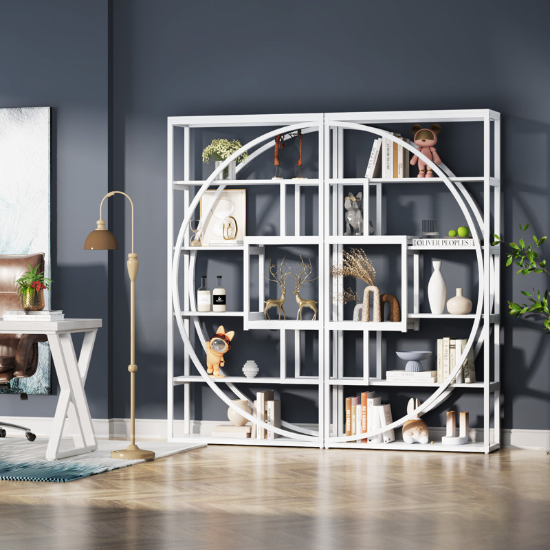 5-tier Tall Bookcase(set Of 2), White