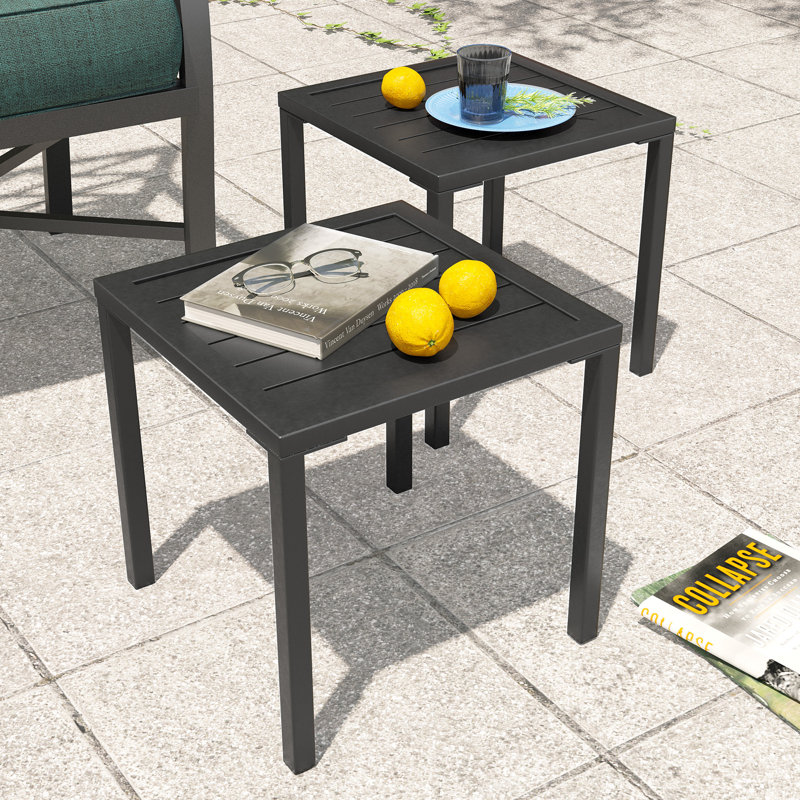 Aluminum Square Side/End Table, Black