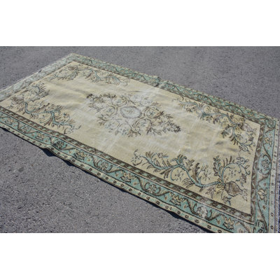 Statement Rugs, Vintage Rugs, Cool Rugs, Green  5.1x8.7 ft Large Rugs, Turkish Rug