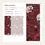 Papier peint floral, papier peint rétro rouge