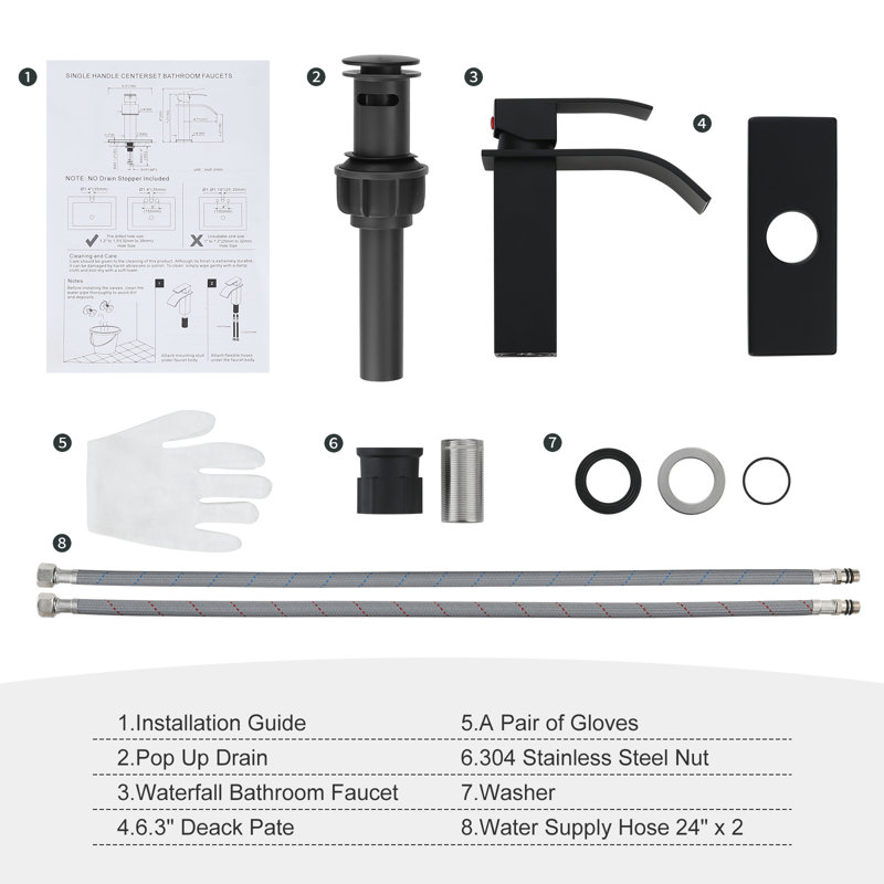 Single-Hole Single-handle Bathroom Faucet, Black