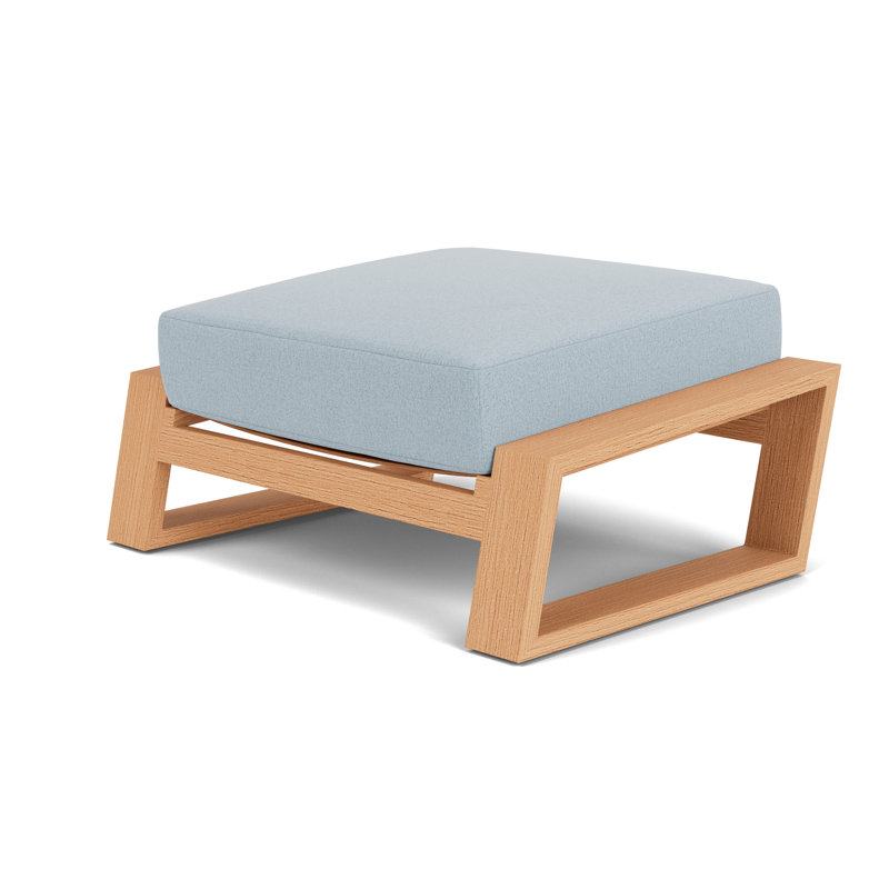 Pursuit Rectangle Outdoor Ottoman Patio Ottoman, Unearth Dew