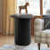 Huntleigh 17.75"W Modern Round End Table with Fluted Wood Base