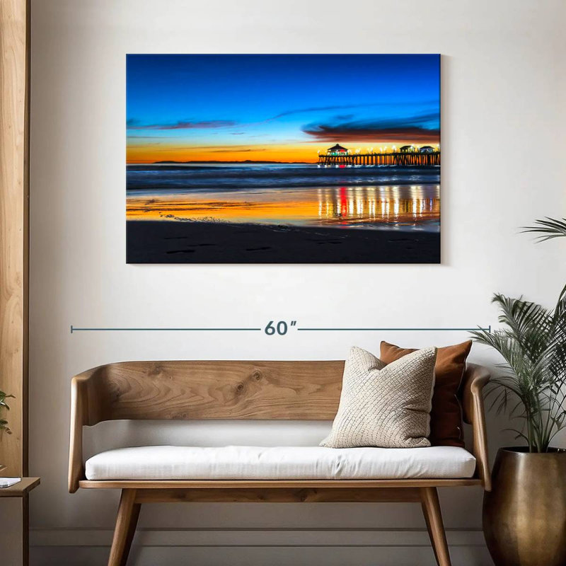 Lynelle, coucher de soleil sur Huntington Beach, H 30 po x l 45 po