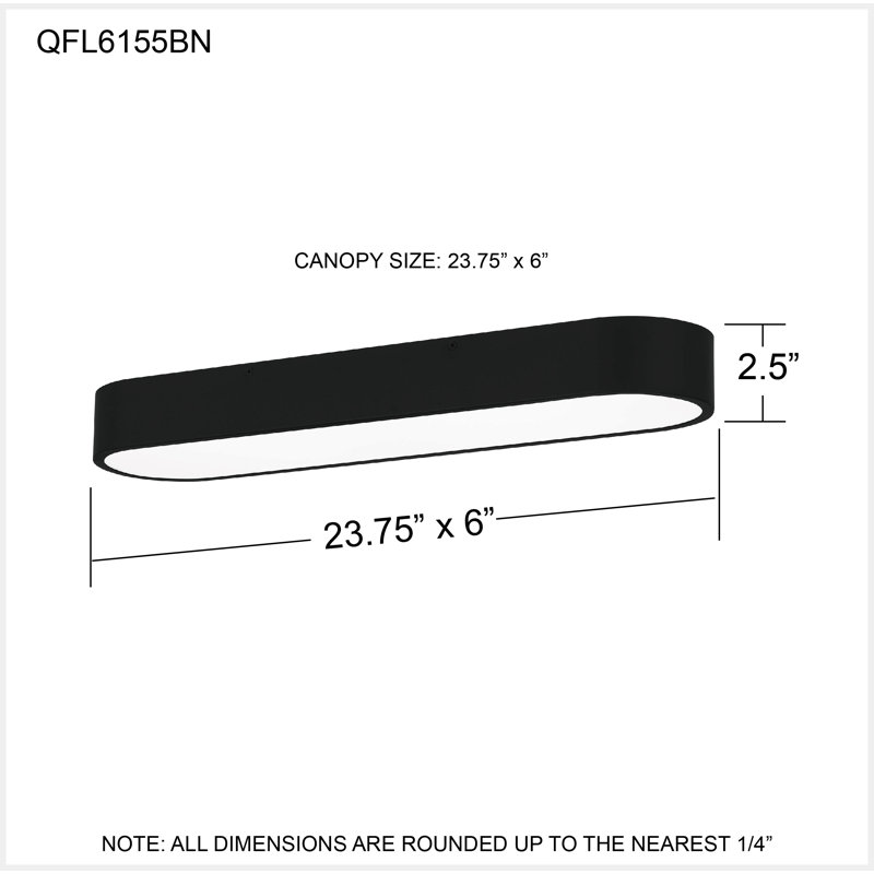 Juniper Acrylic LED Flush Mount, Matte Black