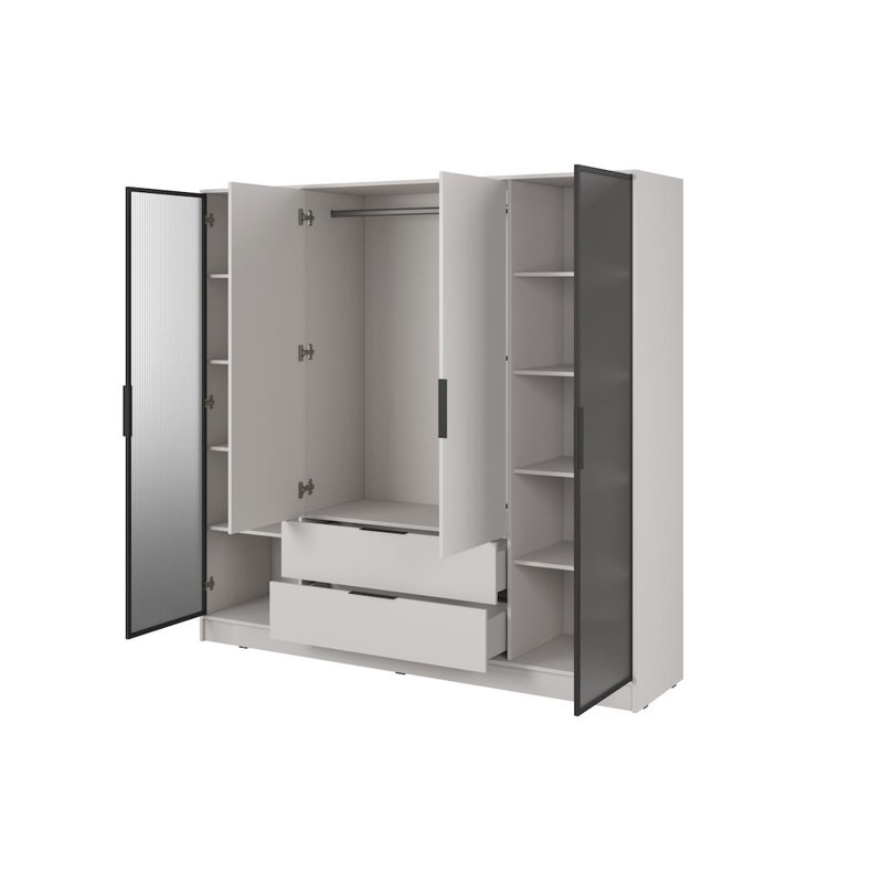 Cayslee 2 Door Manufactured Wood Wardrobe, Cashmere