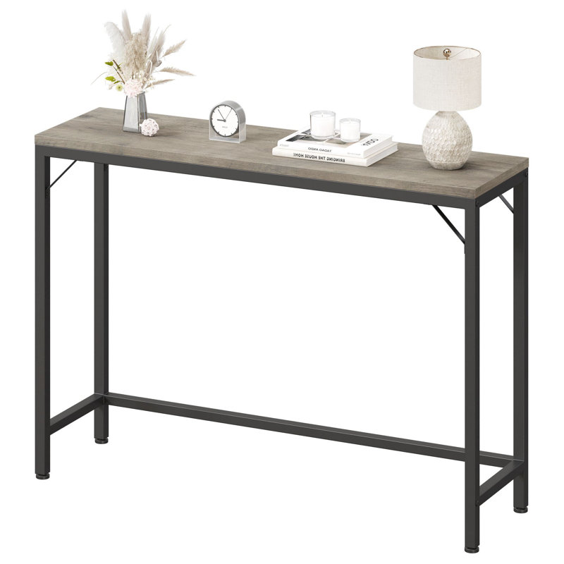 Mishti 39.37'' Console Table, Black, Gray