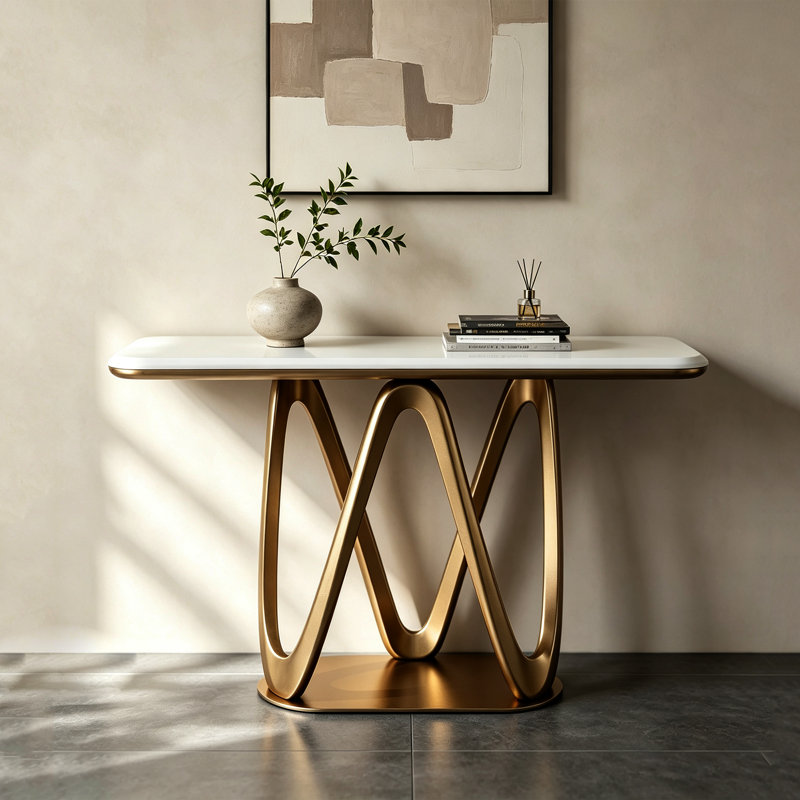 Console de style italien de luxe, H 33,5 po x l 39,4 po x P 13,8 po