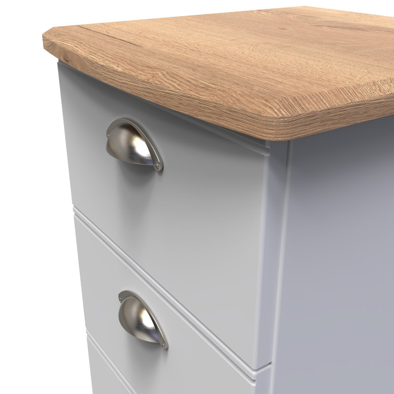 Fully Assembled McVille 3 Drawer Bedside Table