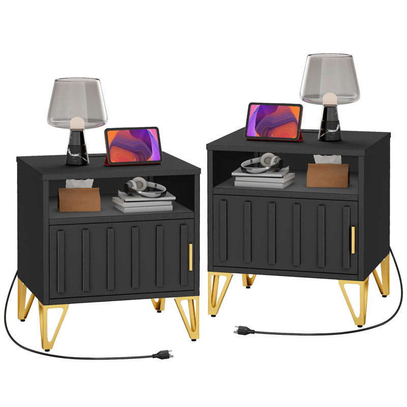 Table de chevet avec station de charge