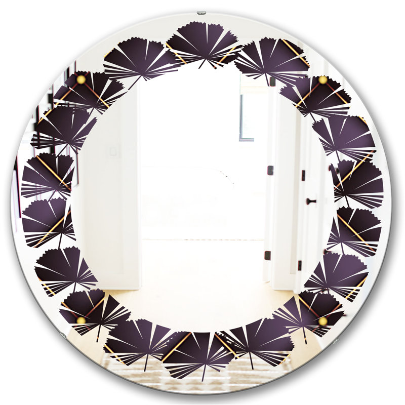 Miroir mural Leaves Checke, 23,6 po x 23,6 po 