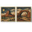 «Desert Mountain Arch and Canyon Landscape», reproduction d'art rétro sur toile encadrée de style sud-ouest, 2 pièces-132225533-132225534