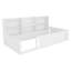 Lit plateforme simple en bois avec barrière de sécurité et tablettes de rangement latérales pratiques, base de lit pour enfant peu encombrante-1725765566-1725765565