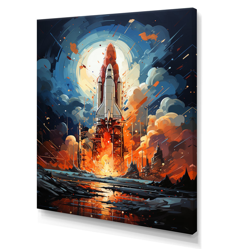 «Expressionist Space Shuttle Burst IV», reproduction sur toile, H 40 po x l 30 po x P 1,5 po, Toile tendue