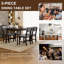 Ensemble de salle à manger rustique 5 pièces - 1 table en bois massif + 4 chaises rembourrées, mobilier de style campagnard pour la cuisine et la salle à manger, ensemble de salle à manger minimaliste pour 4 personnes, espresso-144072579