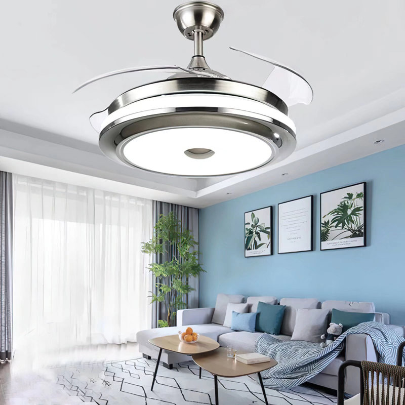 Ventilateur de plafond moderne avec télécommande et luminaire inclus