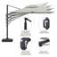 Parasol de patio carré en porte-à-faux 11 pi (sans base de parasol)-125659843