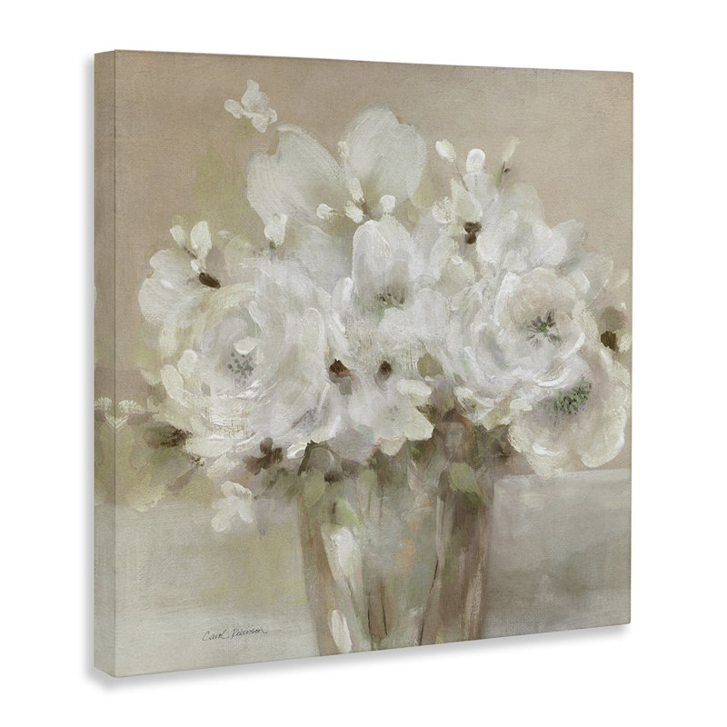 Art mural sur toile Neutral Flower Bundle, design par Carol Robinson, H 17 po x l 17 po