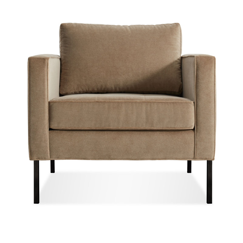 Paramount Tufted Armchair, Black, Otter Velvet Polyester Blend