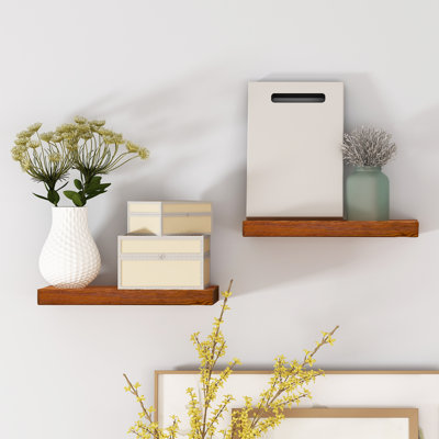 Burkleigh 2 Piece Pine Solid Wood Floating Shelf