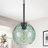 1-Light Kitchen Island Pendant with Clear Hammered Glass Shade-812870994