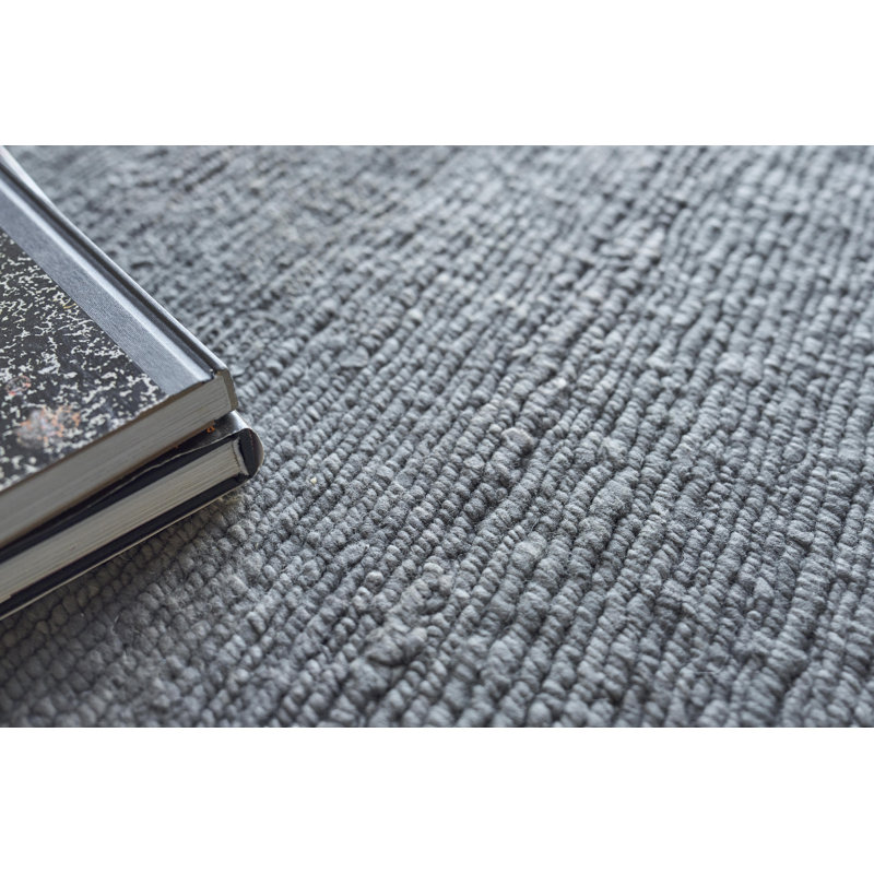 Merino Wool Area Rug in Dark Gray, Rectangle 8' x 10'