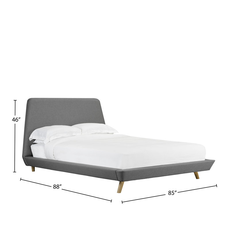 Lit plateforme tapissier Brophy, Anthracite, Très grand