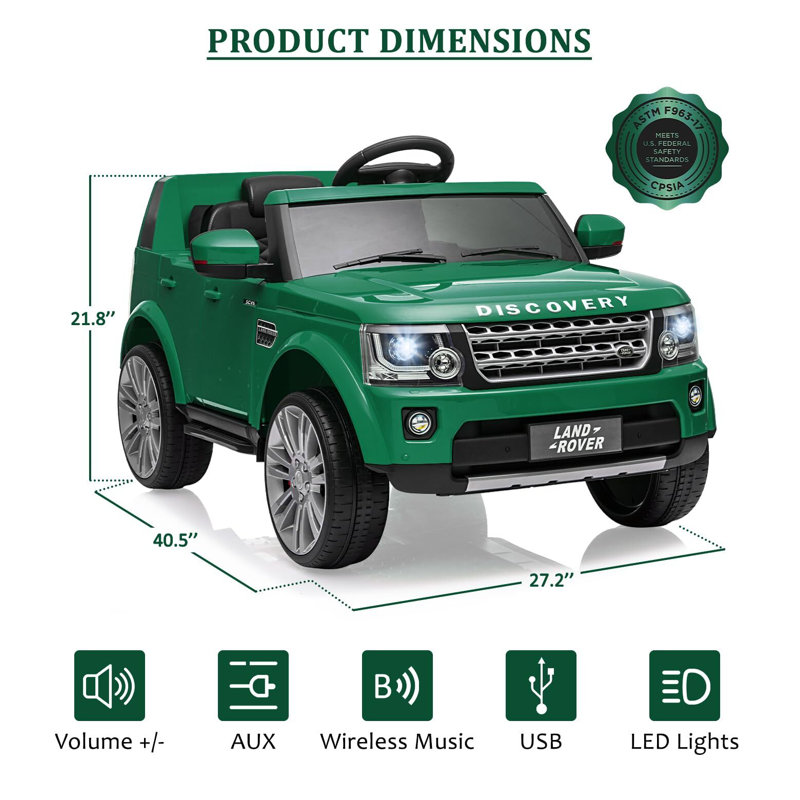 12V 12V 4,5 MPH jouets pour enfants 3-8, Vert