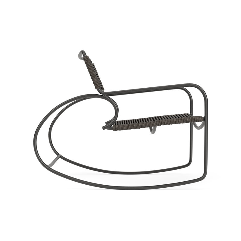 Walter Lamb Outdoor Rocker Chair, Textured Pewter/Brown